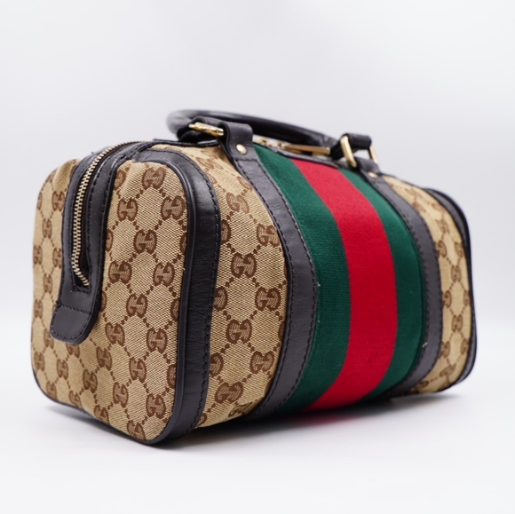 AZ15❤️ GUCCI Monogram Vintage Web mini Boston - Picture 5 of 15